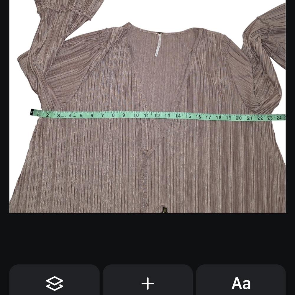 Free People Can't Help It Pleated Bell Sleeve Mini Dress Mauve Size M - Picture 7 of 11